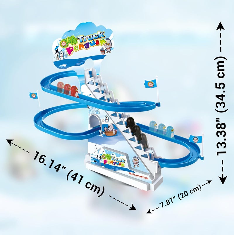 ARSUK Musical Penguin Race Game Toy with Roller Coaster Track and LED Lights for Kids - Image 4